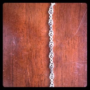 Black and white diamond sterling silver bracelet